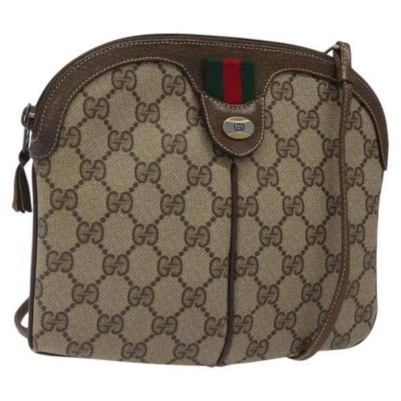 GUCCI GG Supreme Web Sherry Line Shoulder Bag Pvc Beige 904 02 047 - Picture 1 of 16